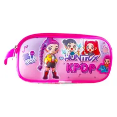 GENERICO - Cartuchera Escolar Kpop Demon Hunters Diseño 3D en Alto Relieve y Doble Compartimiento
