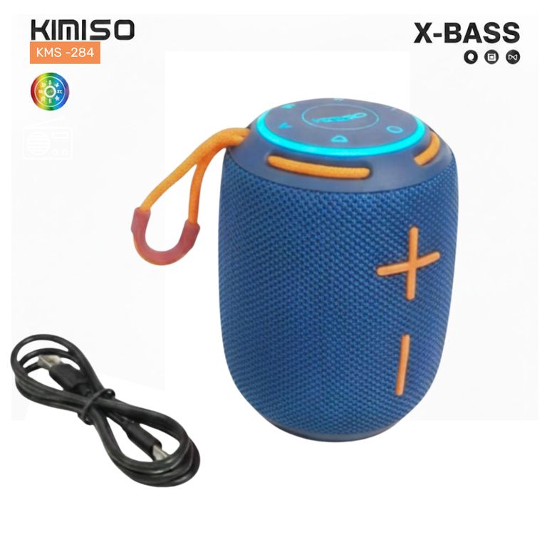 Mini Parlante Bluetooth Kimiso Recargable Portátil Luces Led RGB Bocina Inalámbrica KMS- 284