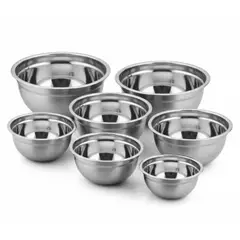 GENERICO - Set X7 Bowls Acero Inoxidable Cocina Reposteria Ensaladas