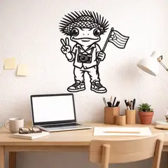 GENERICO - CUADRO DECORATIVO CONCHO BAD BUNNY MDF NEGRO