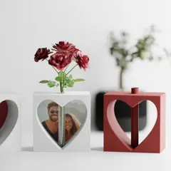 GENERICO - Jarrón con recorte de corazón San valentín