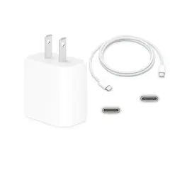 APPLE - Cargador 20W Original + Cable C - C 1mt iPhone 15 16 17 pro max