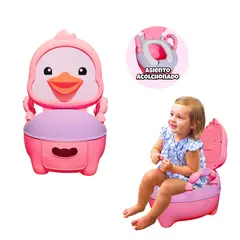KIDS - Bacin Patito con Asiento Acolchado ROSADO Entrenamiento para Dejar el Pañal