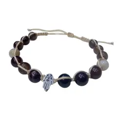 GENERICO - Pulsera Agatha Tejida Macrame dije Hamsa