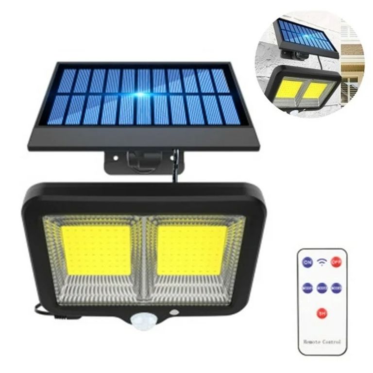 LÁMPARA SOLAR RECTANGULAR CON 2 CELDAS