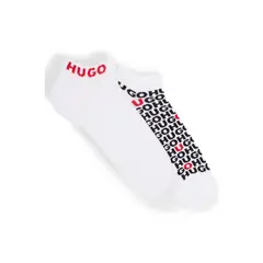 BOSS - Pack de dos calcetines tobilleros de mezcla de algodón con logotipos