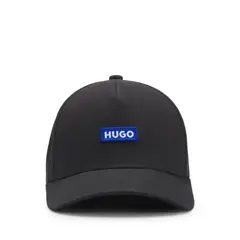 HUGO BOSS - Gorra de sarga de algodón con etiqueta con logotipo bordado