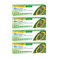 NEXGARD - PACK X4 COMBO Antiparasitario para Gatos de 2.5 a 7.5 kg - 4 Aplicadores