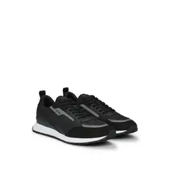 HUGO BOSS - Zapatillas deportivas con cordones de material mixto y parte superior monogramada