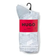 HUGO BOSS - Paquete de tres calcetines cortos en canalé con detalles de logo