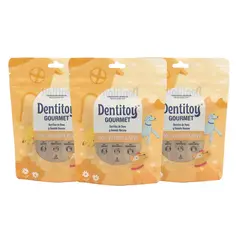 DENTITOY - Barritas de Vacuno y Pavo Gourmet Bolsa 6 unid Pack x 3