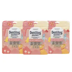 DENTITOY - Delicias de Pechuga de Pavo y Vacuno Gourmet Bolsa 4 unid Pack x 3