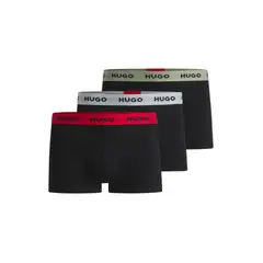 HUGO BOSS - Paquete de tres calzoncillos de algodón elástico con logos en la cintura