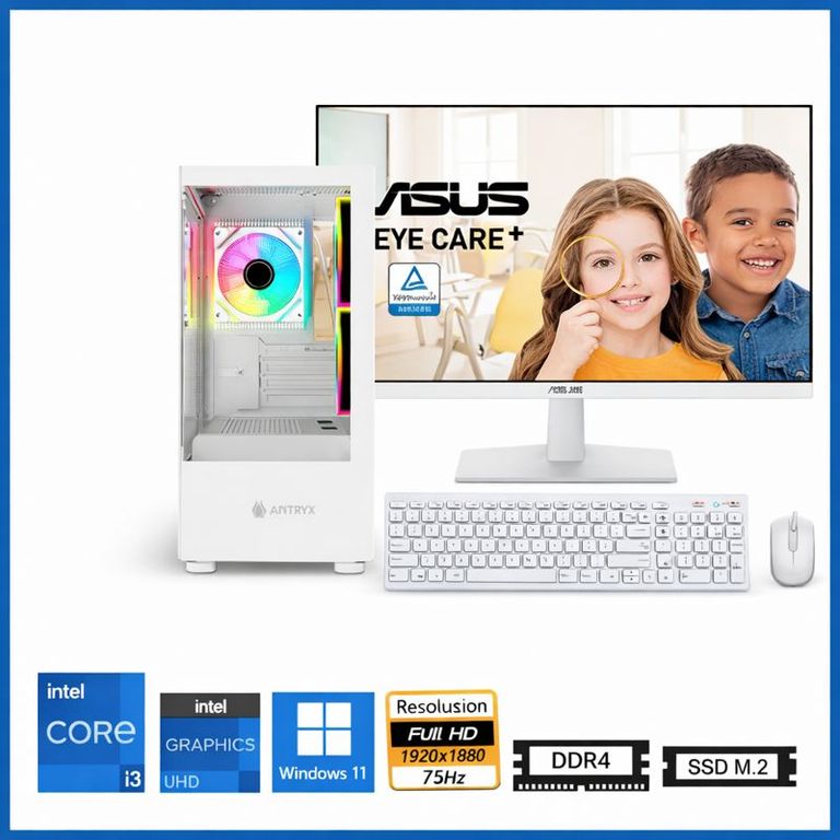 Computadora Enovu Core i3-12100 8GB 512GB SSD 27" UHD 730 Windows 11 Pro