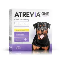 ATREVIA - ONE Large Ectoparasiticida para Perros de 20 a 40 kg - 4 Tabletas Masticables