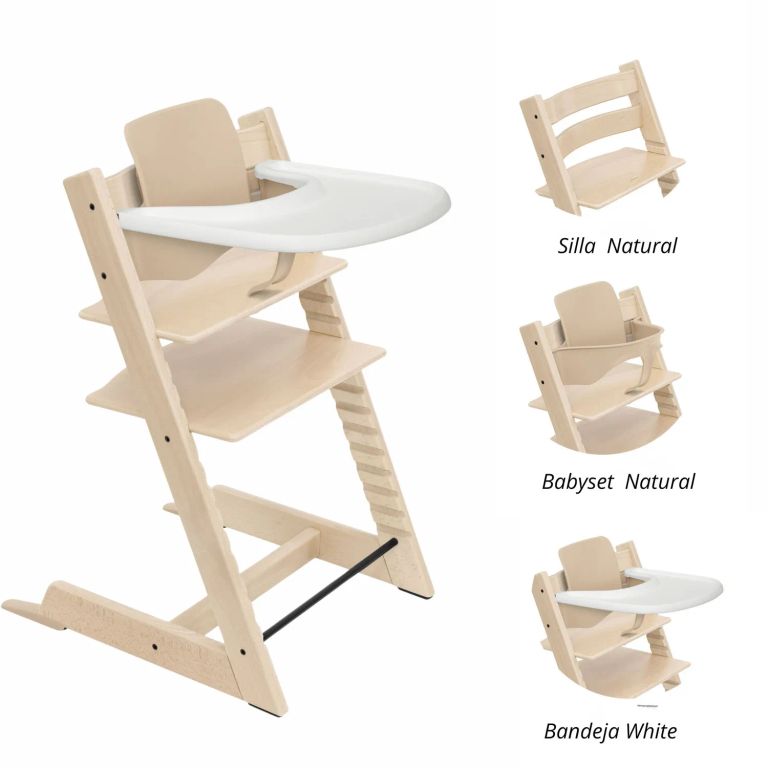 Pack silla Modelo TRIPP TRAPP + Babyset + Bandeja