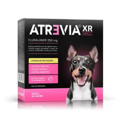 ATREVIA - XR Small Antipulgas y Garrapatas Perros 4.5 a 10 kg - Caja x 4 Tabletas Masticables
