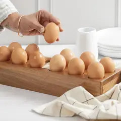 HANA - PORTA HUEVOS DE MADERA PARA 12 HUEVOS HANDMADE