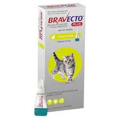 BRAVECTO - Plus Solución Spot-On para Gatos (1.2 - 2.8 kg) - Pipeta 0.4 ml