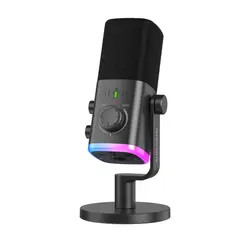 FIFINE - - Micrófono Ampligame AM9 RGB XLRUSB - Negro