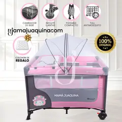 BABY - Cuna Corral Premium «HAPPY DREAM» Light Pink con Colchón
