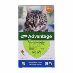 ADVANTAGE - ELANCO Antipulgas Gatos hasta 4 kg - 0.4 ml