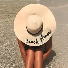 GENERICO - Sombrero Mujer de Playa o Camping con frase