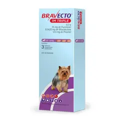BRAVECTO - 1M Triple Antiparasitario Perros 1.27 a 2.5 kg - 1 Tableta