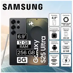 SAMSUNG - Celular Galaxy S25 Ultra 5G 6.9" Pulg. 12GB RAM 256GB Android 15 - Titanium Black