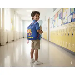 GENERICO - Bolsa de Aseo Escolar Impermeable con un Bolsillo de Club de Fútbol Azul Oscuro