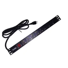 AMERICAN NET - PDU Supresor De Picos 8 Tomas - Rack Metal- cordon 1.8 Metros