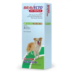 BRAVECTO - 1M Triple Antiparasitario Perros 10 kg a 20 kg - 1 Tableta