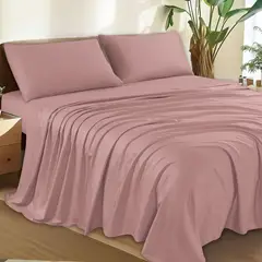 CASATEX - Juego de Sábanas King 100% Algodón Rosado