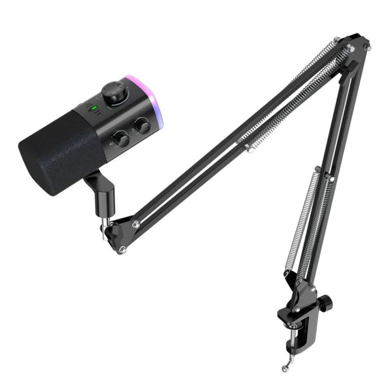 - Micrófono Ampligame AM9T XLRUSB Incluye Brazo - Negro