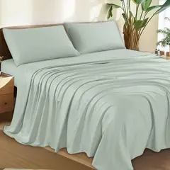 CASATEX - Juego de Sábanas King 100% Algodón Verde