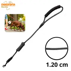 GENERICO - CORREA RESISTENTE PARA MASCOTAS - PERRO NEGRO CON BLANCO