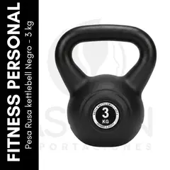 GENERICO - Pesa Rusa kettlebell Negro - 3 kg