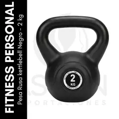 GENERICO - Pesa Rusa kettlebell Negro - 2 kg