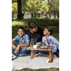 HANA - MESA PICNIC PORTATIL DE MADERA GRANDE PARA COPAS BOTELLAS Y PIQUEOS