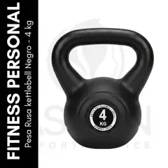 GENERICO - Pesa Rusa kettlebell Negro - 4 kg