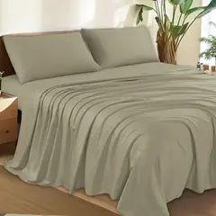 CASATEX - Juego de Sábanas Lisas Queen 100% Algodón 300 Hilos