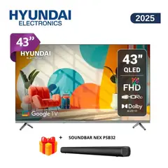 HYUNDAI - TELEVISOR SMART TV QLED 43 HYLED4326QG + SOUNDBAR NEX