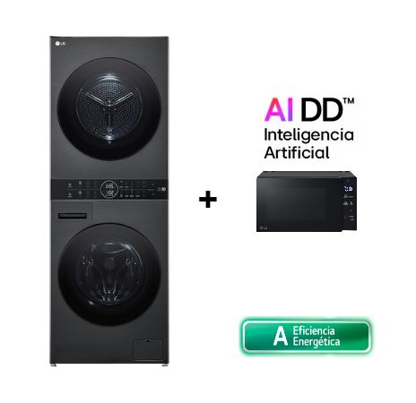 COMBO WashTower WK14BS6R 14Kg y 10Kg de secado + Microondas MS2032GAS NeoChef™ 20L