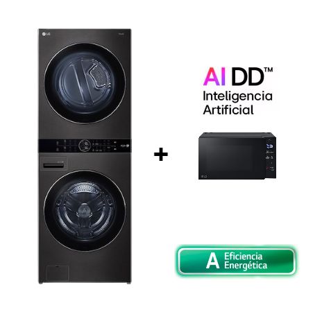 COMBO WashTower WK22BS6 22Kg lavado y 16Kg de secado + Microondas MS2032GAS NeoChef™ 20L