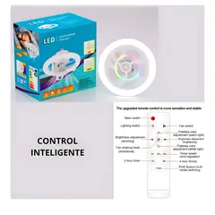 OEM - FOCO VENTILADOR LED RGB 360º CON HUMIFICADOR CON CONTROL
