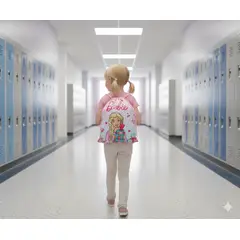 GENERICO - Bolsa de Aseo Escolar Impermeable de Muñeca Rosa