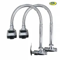 C&A - Pack x2 Llave Caño Corrugado Flexible Grifería Para Pared Cocina