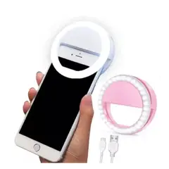 GENERICO - ARO DE LUZ LED PARA CELULAR ROSADO