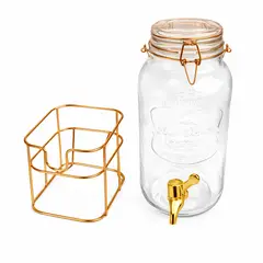 GENERICO - Dispensador de vidrio 3.8 Lt  rack dorado