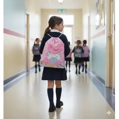 GENERICO - Bolsa de Aseo Escolar Impermeable de Cerdita Rosa